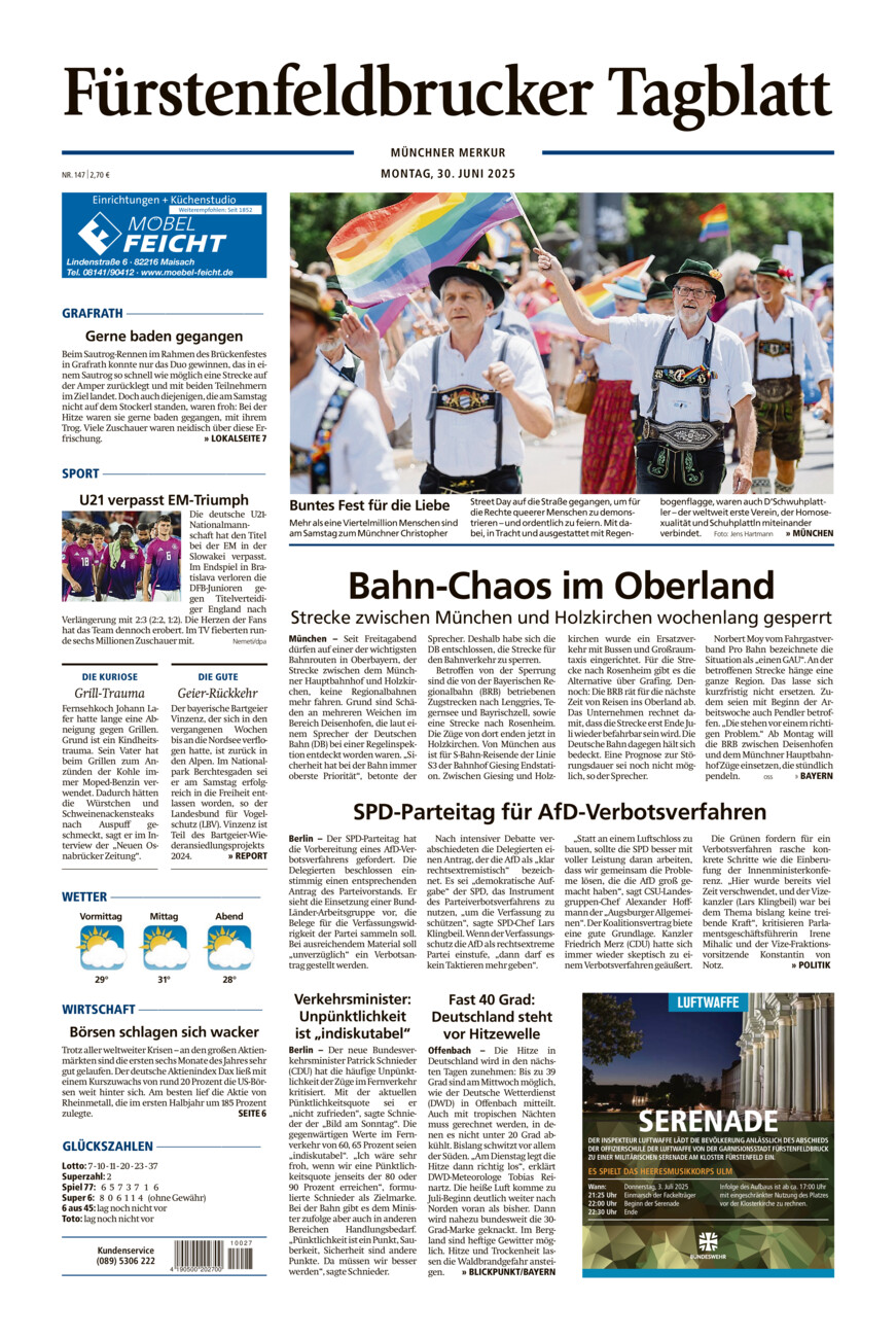 Fürstenfeldbrucker Tagblatt vom Montag, 30.06.2025