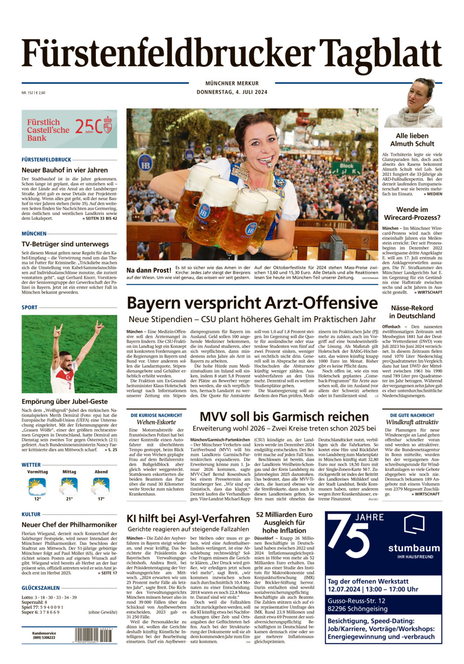 Fürstenfeldbrucker Tagblatt vom Donnerstag, 04.07.2024
