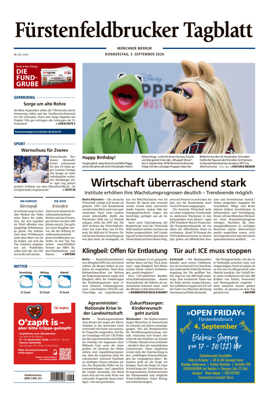 Fürstenfeldbrucker Tagblatt vom Donnerstag, 03.09.2026