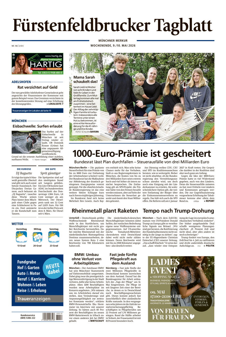 Fürstenfeldbrucker Tagblatt vom Samstag, 09.05.2026