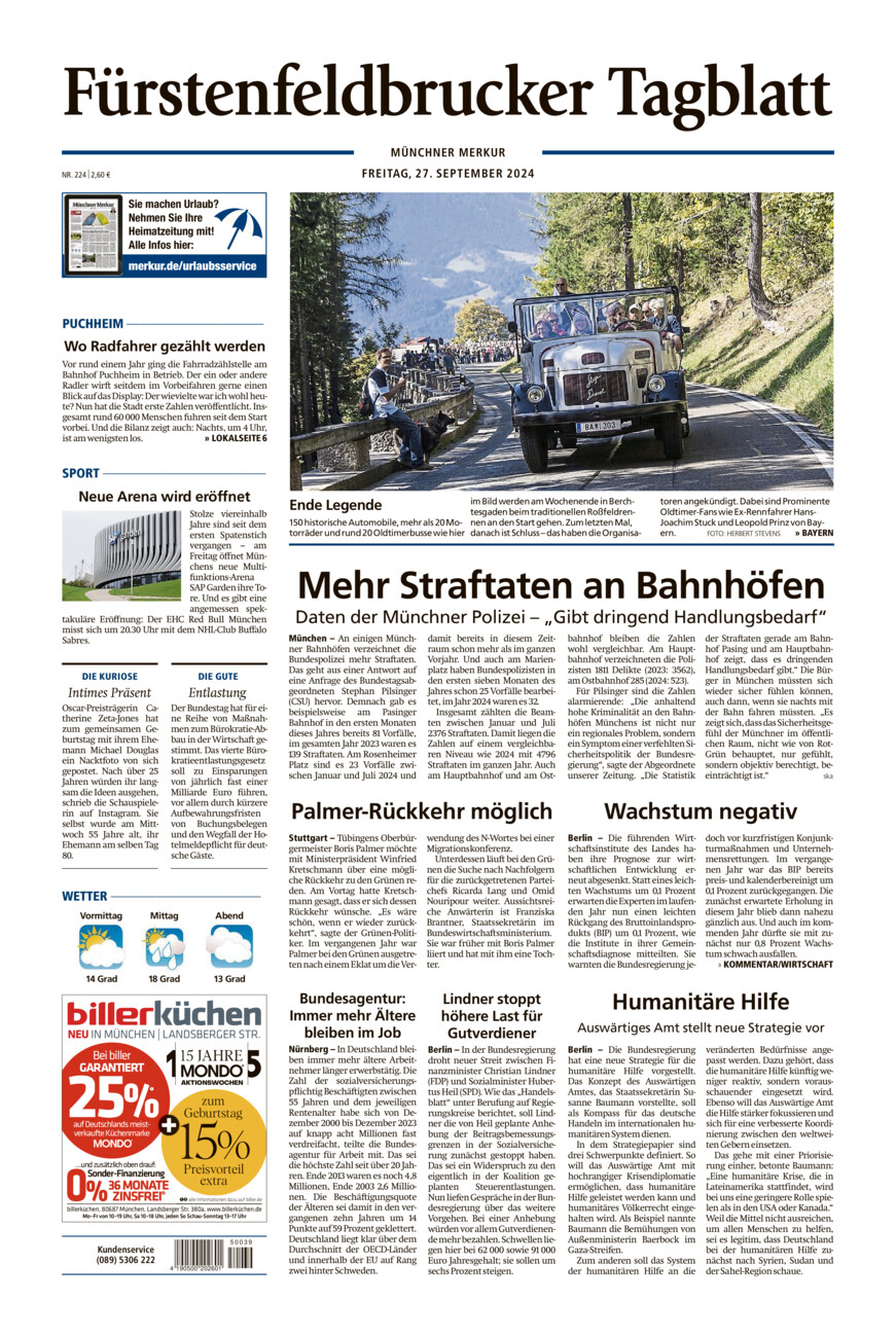 Fürstenfeldbrucker Tagblatt vom Freitag, 27.09.2024