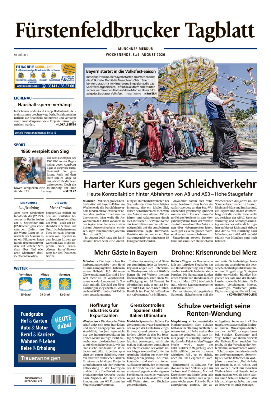 Fürstenfeldbrucker Tagblatt vom Samstag, 08.08.2026