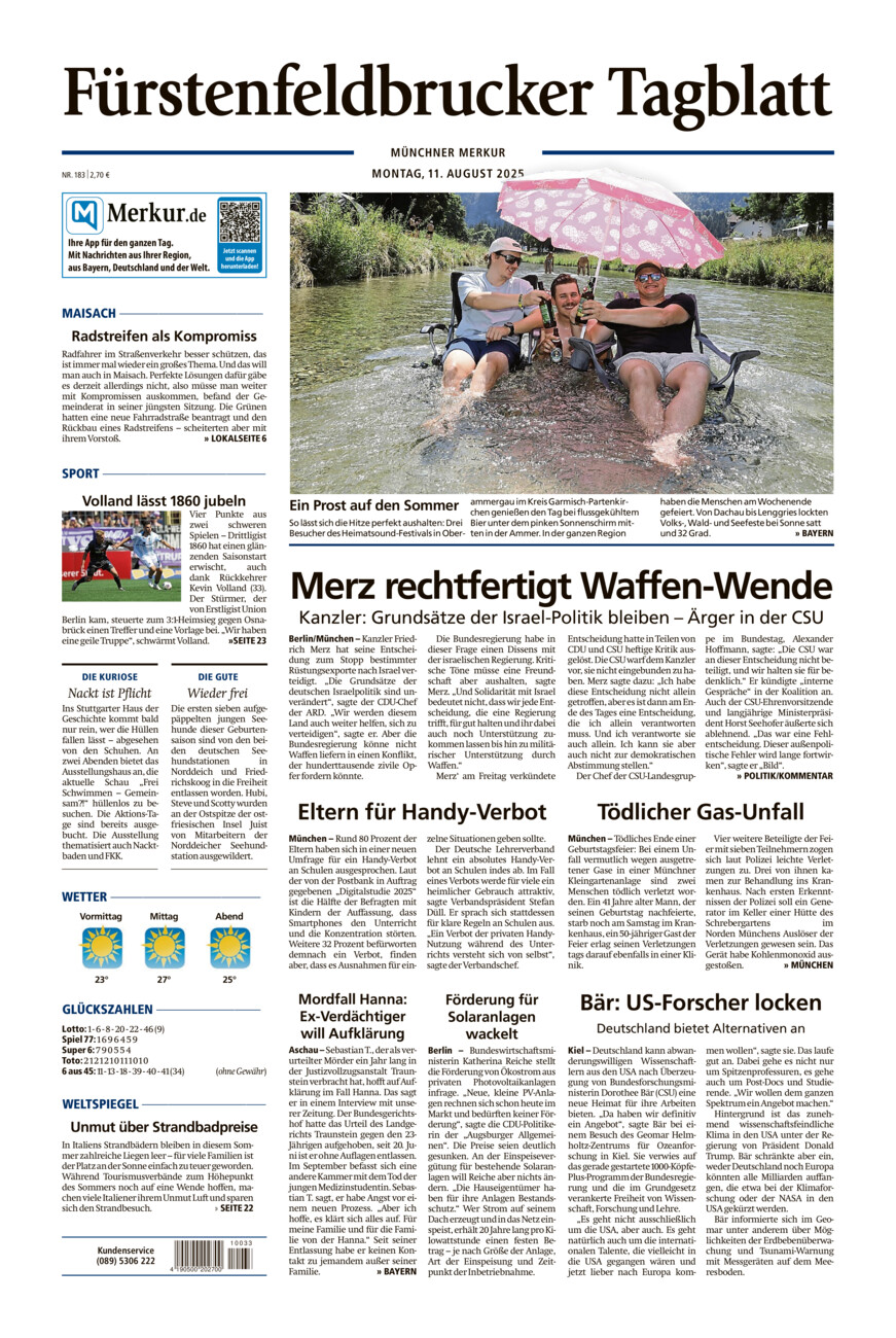 Fürstenfeldbrucker Tagblatt vom Montag, 11.08.2025