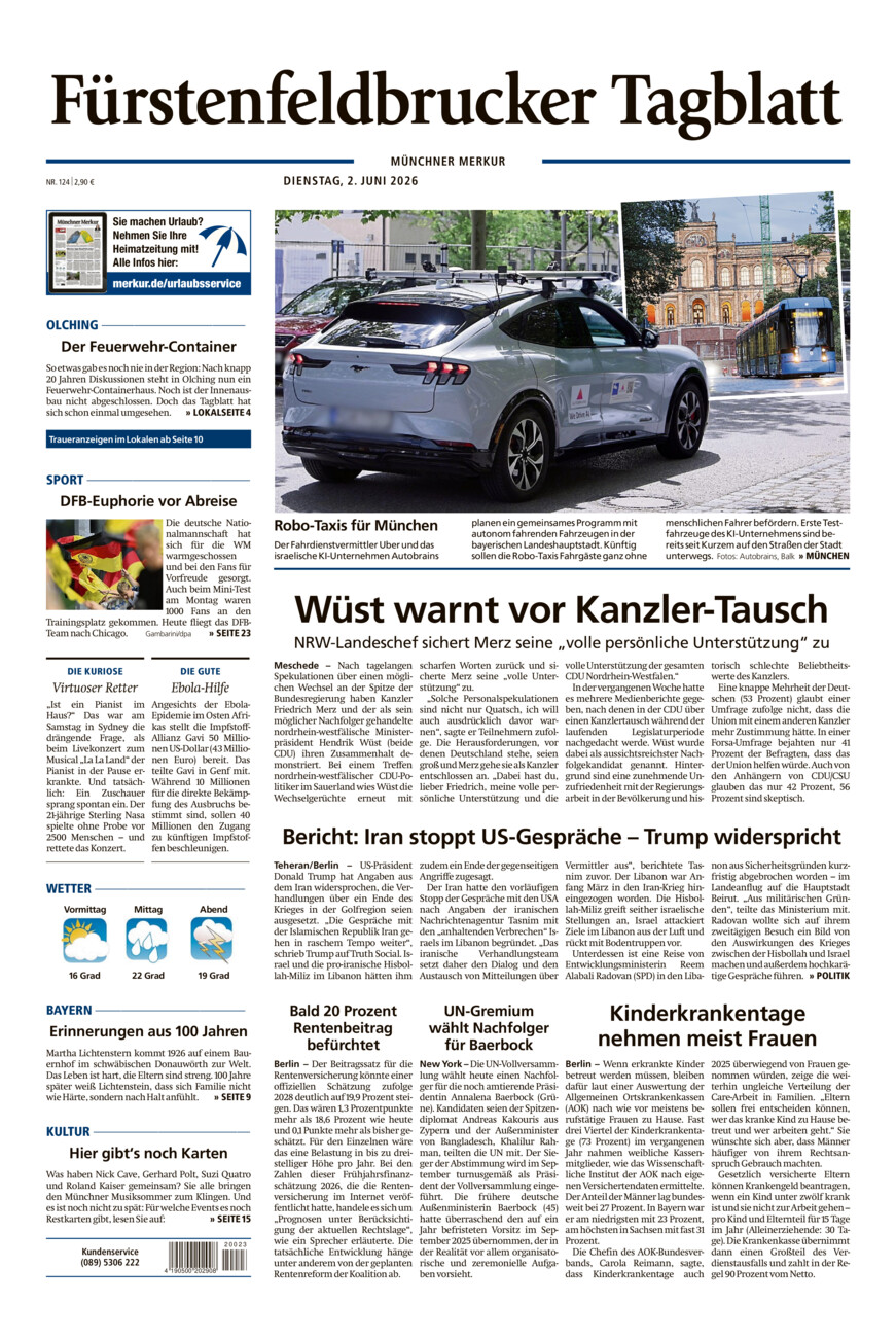 Fürstenfeldbrucker Tagblatt vom Dienstag, 02.06.2026