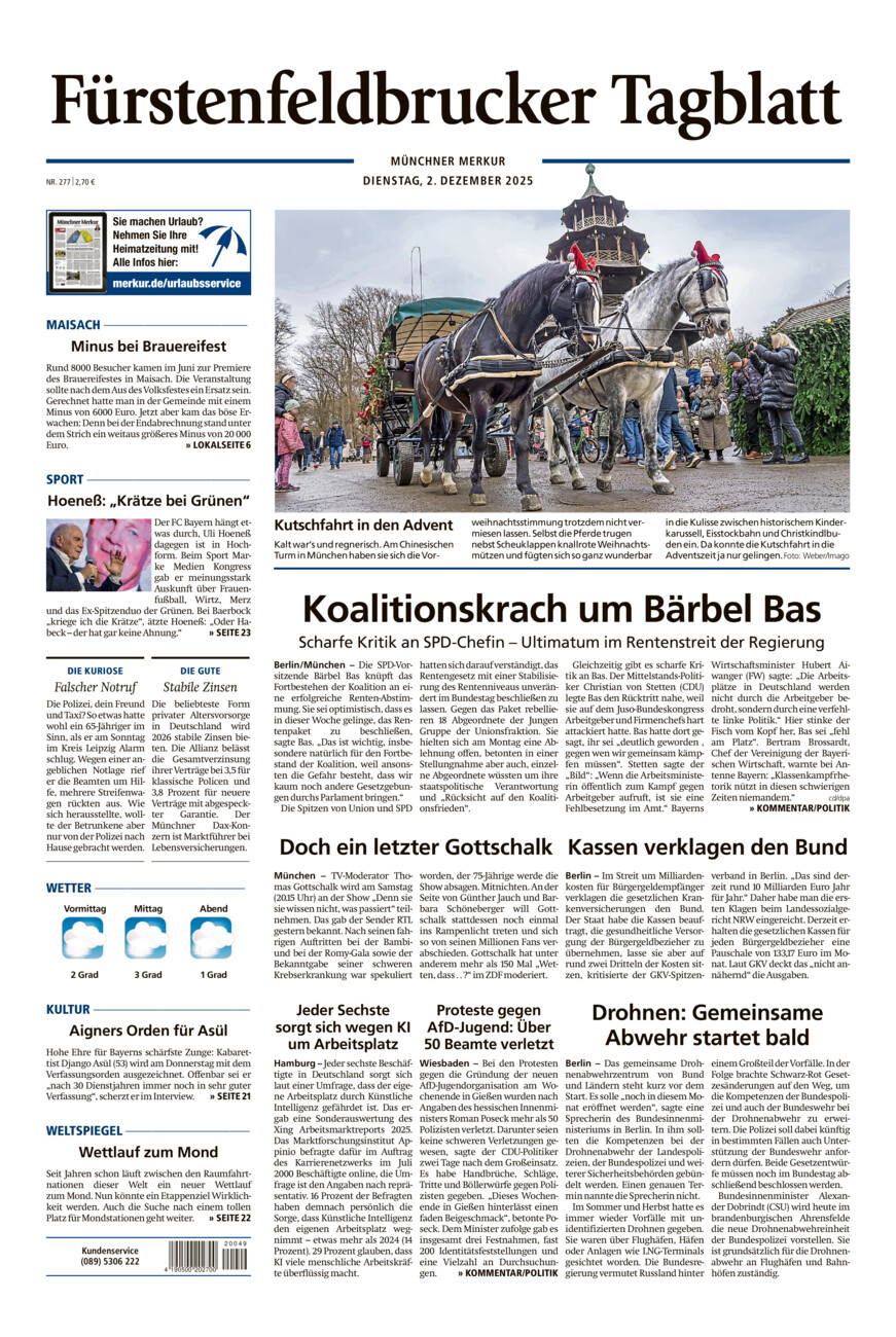 Fürstenfeldbrucker Tagblatt vom Dienstag, 02.12.2025