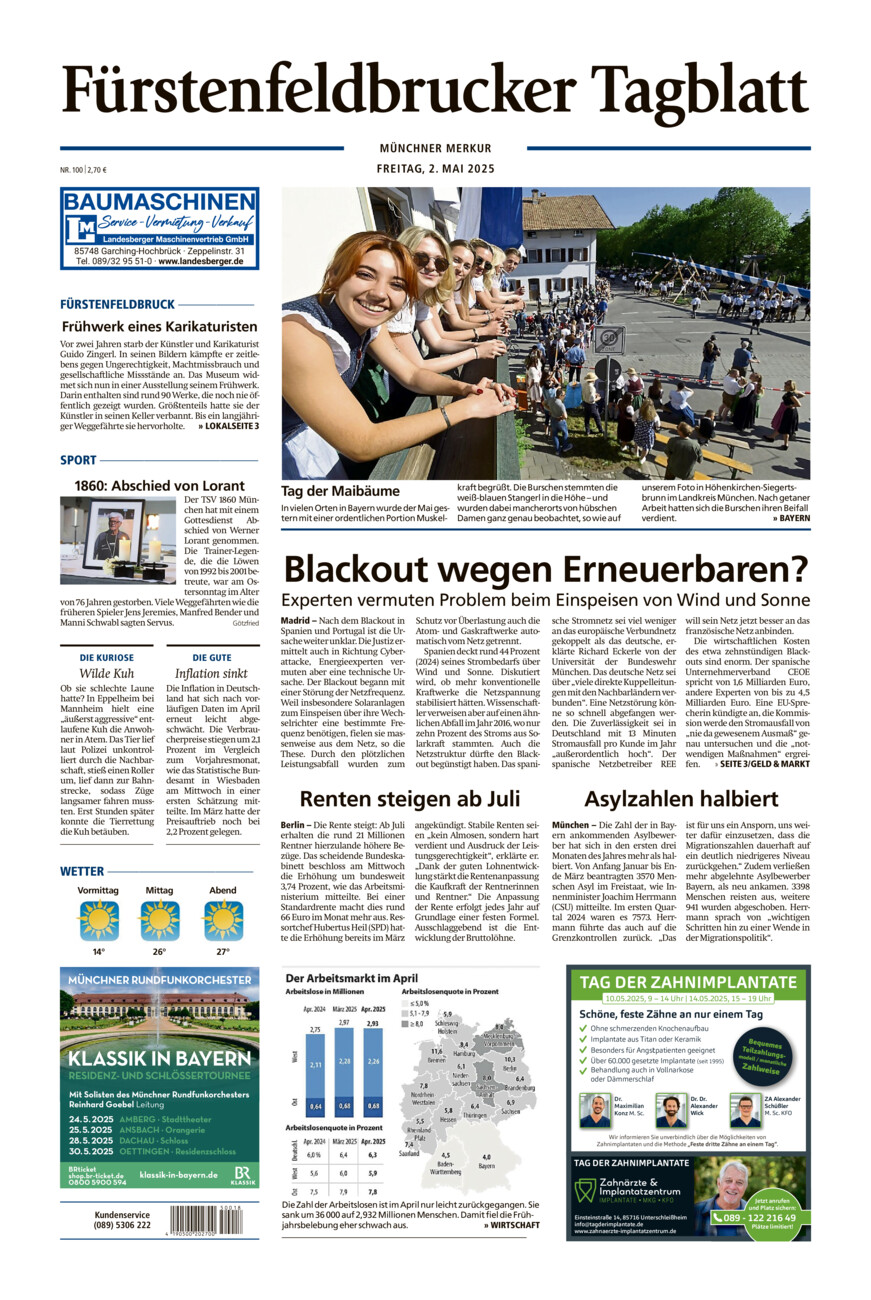 Fürstenfeldbrucker Tagblatt vom Freitag, 02.05.2025