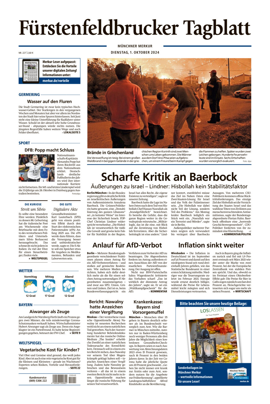 Fürstenfeldbrucker Tagblatt vom Dienstag, 01.10.2024