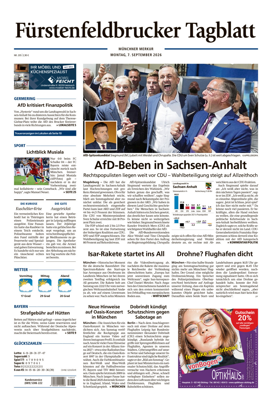 Fürstenfeldbrucker Tagblatt vom Montag, 07.09.2026