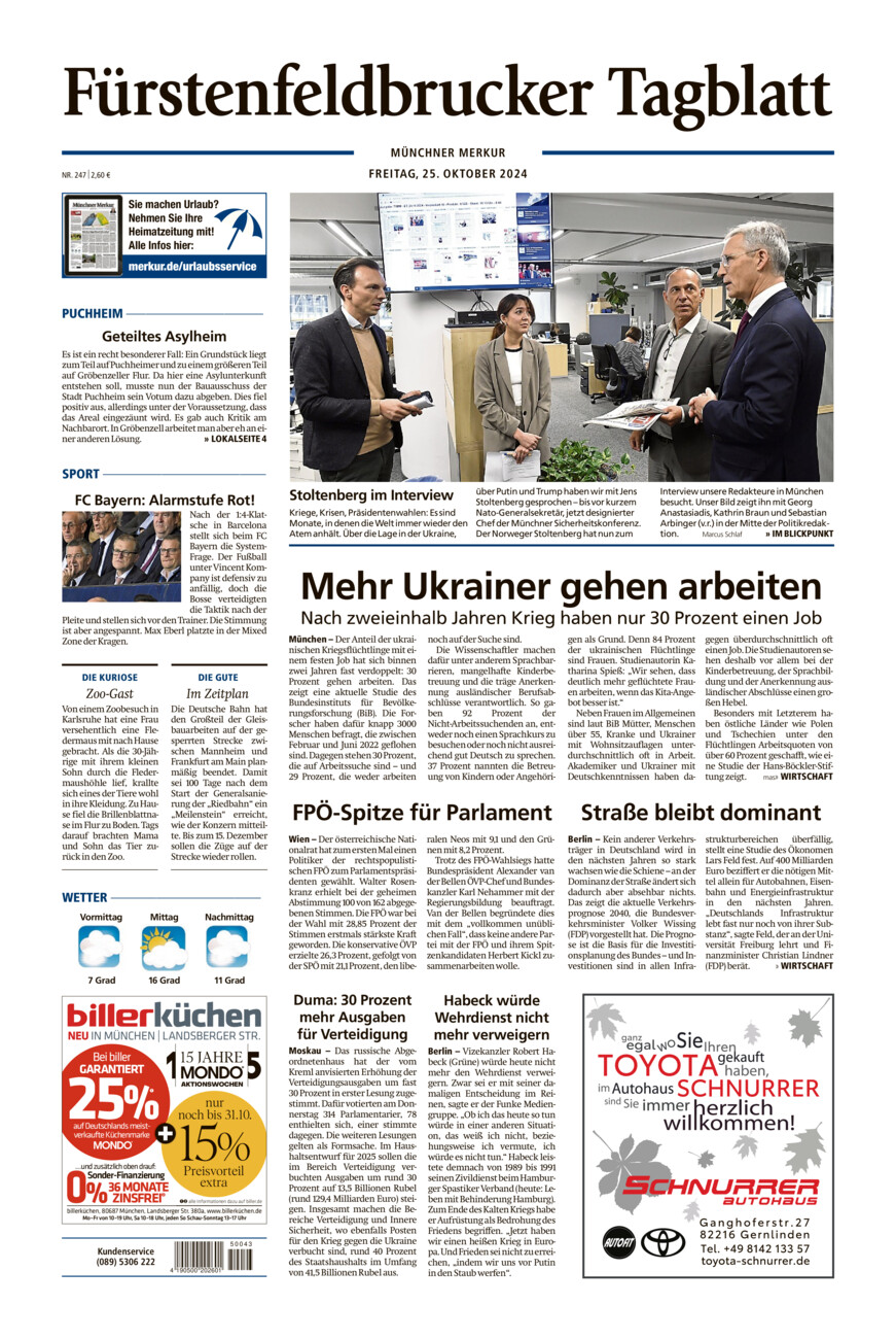 Fürstenfeldbrucker Tagblatt vom Freitag, 25.10.2024