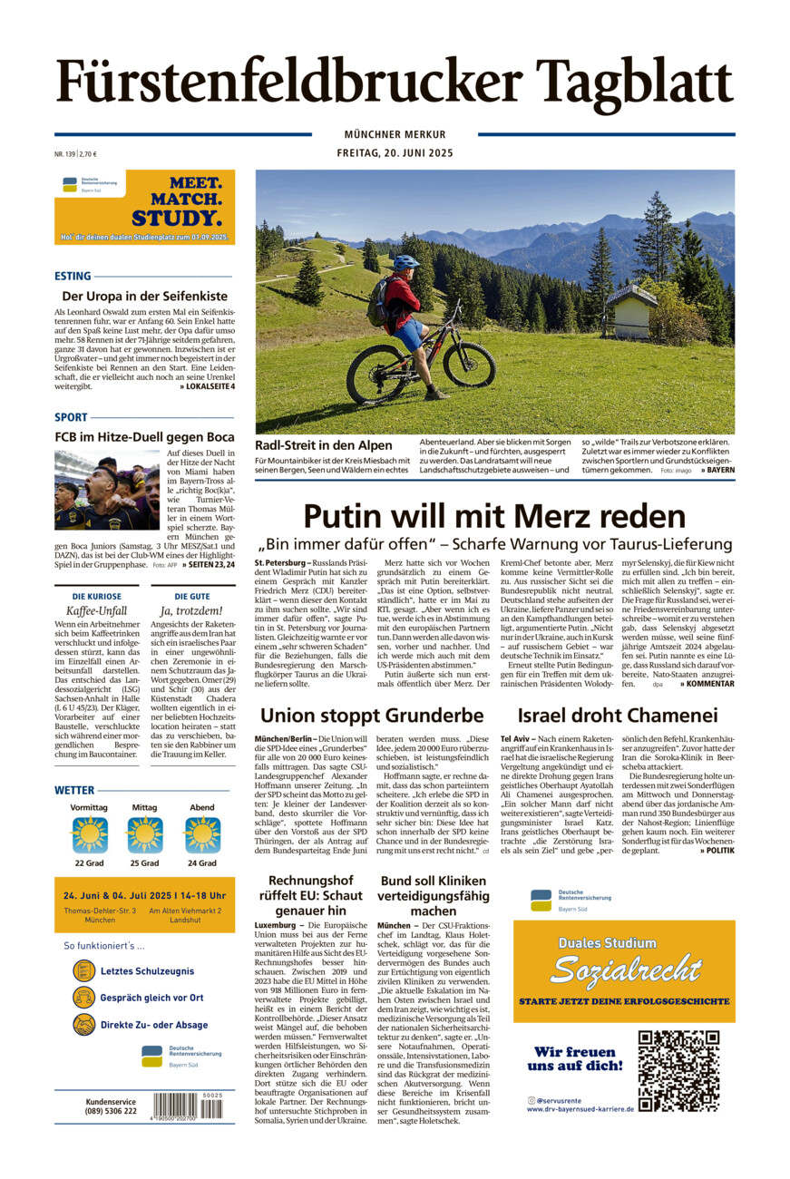 Fürstenfeldbrucker Tagblatt vom Freitag, 20.06.2025