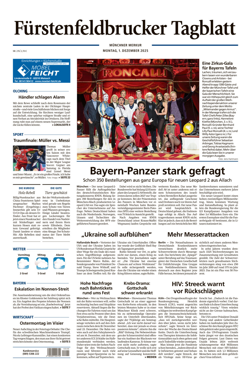 Fürstenfeldbrucker Tagblatt vom Montag, 01.12.2025