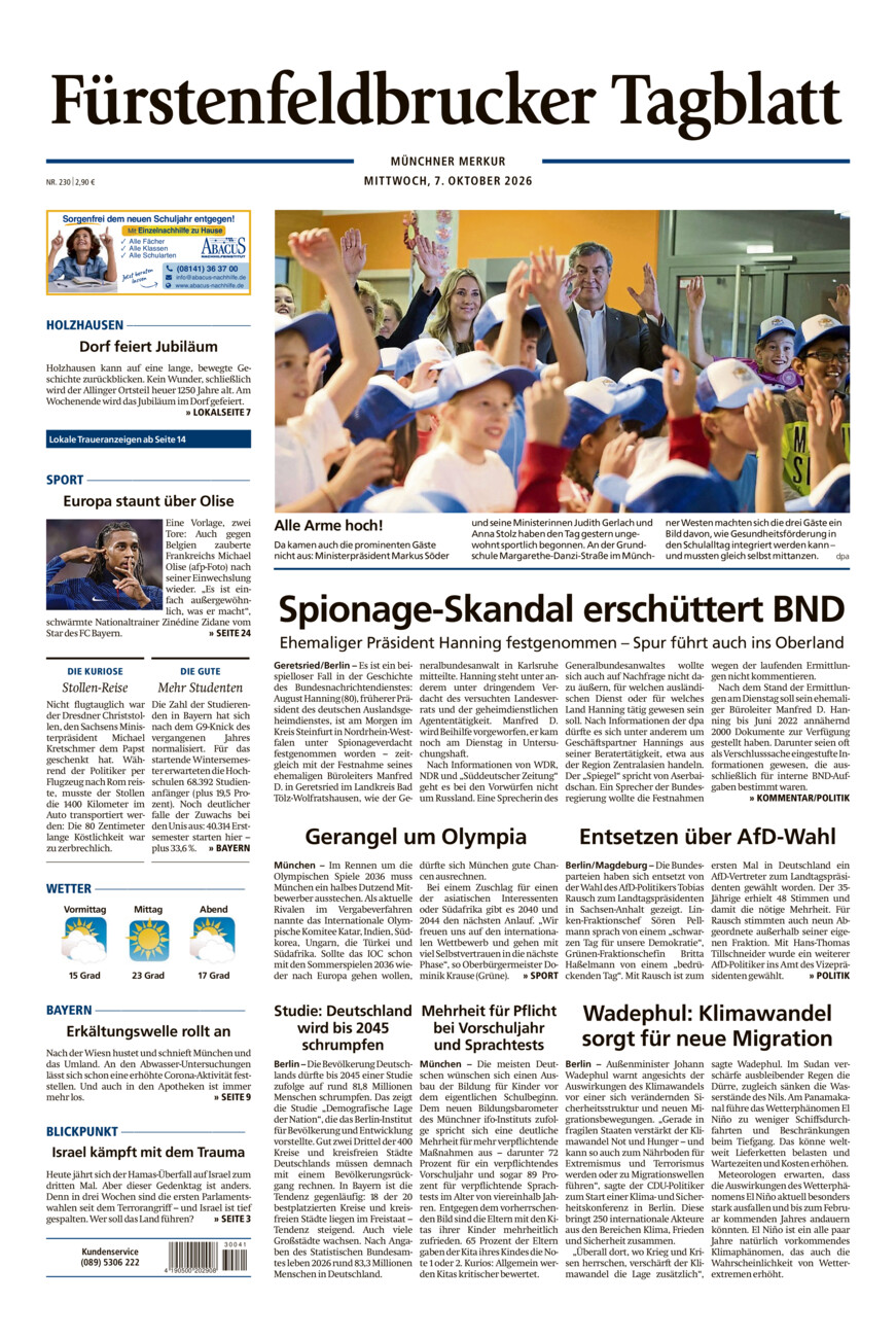 Fürstenfeldbrucker Tagblatt vom Mittwoch, 07.10.2026