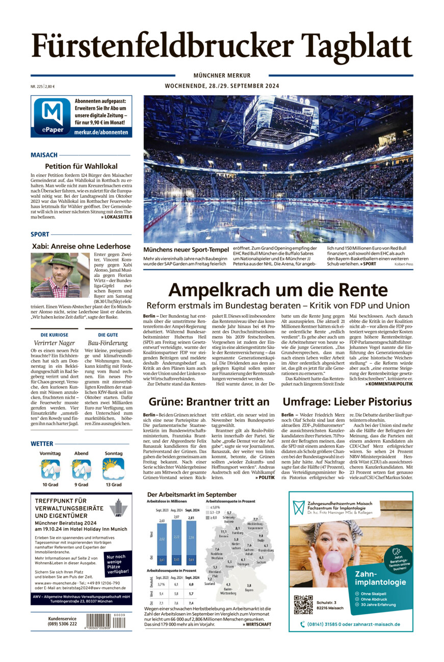 Fürstenfeldbrucker Tagblatt vom Samstag, 28.09.2024