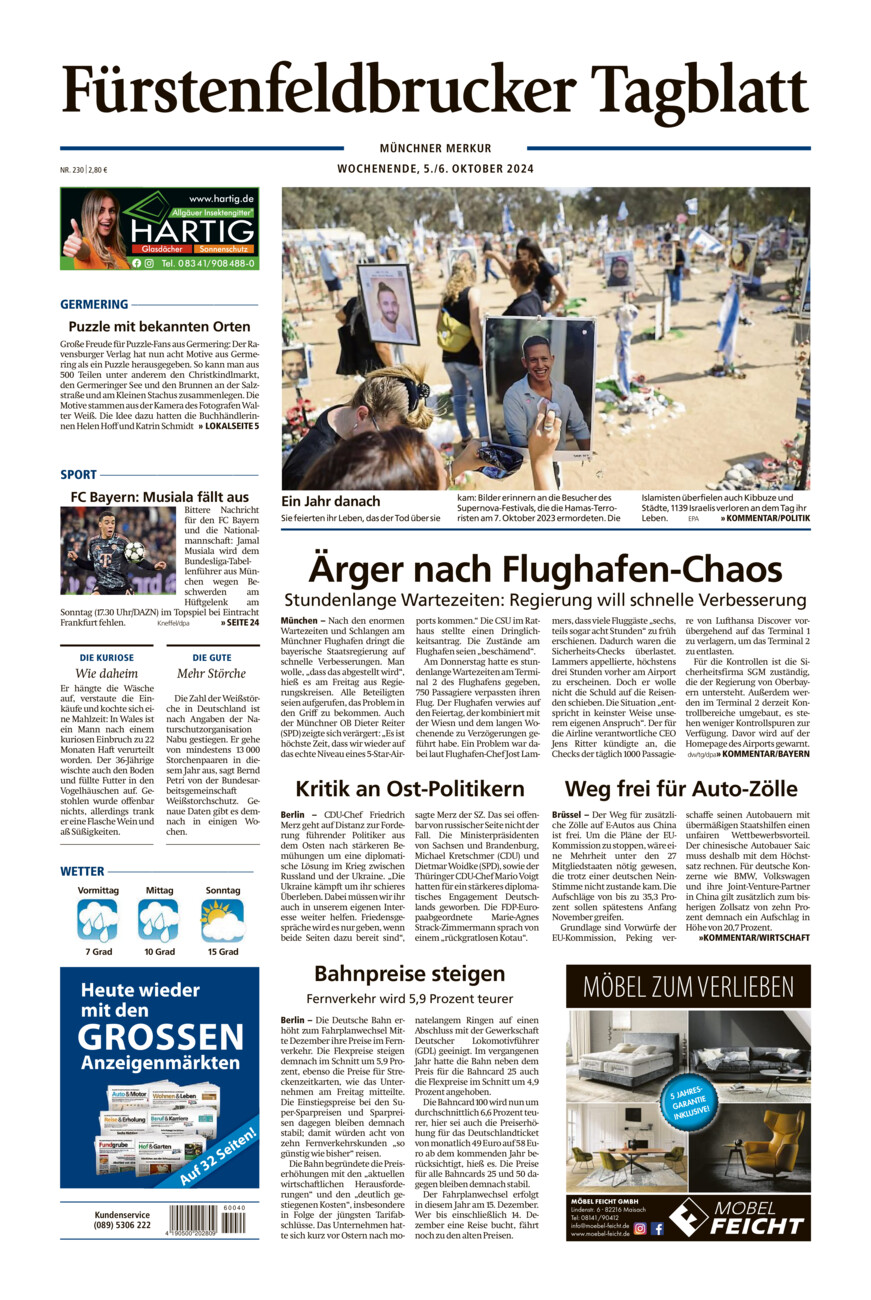 Fürstenfeldbrucker Tagblatt vom Samstag, 05.10.2024