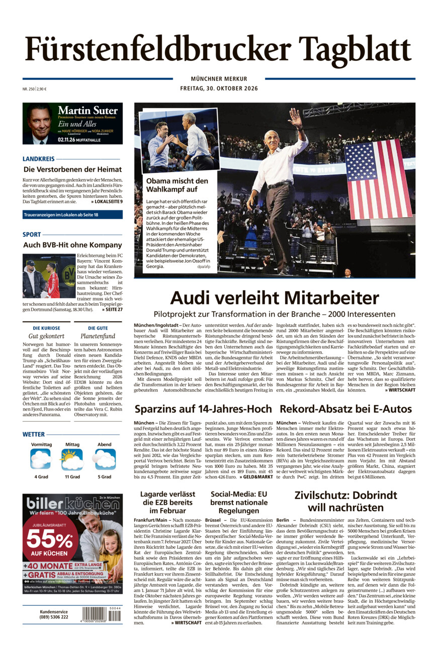Fürstenfeldbrucker Tagblatt vom Freitag, 30.10.2026