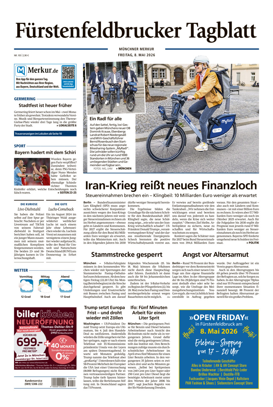 Fürstenfeldbrucker Tagblatt vom Freitag, 08.05.2026