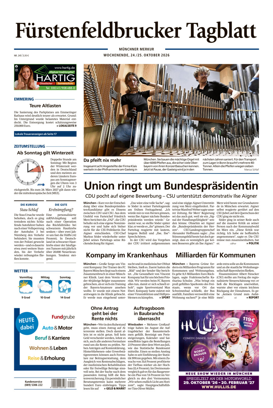 Fürstenfeldbrucker Tagblatt vom Samstag, 24.10.2026