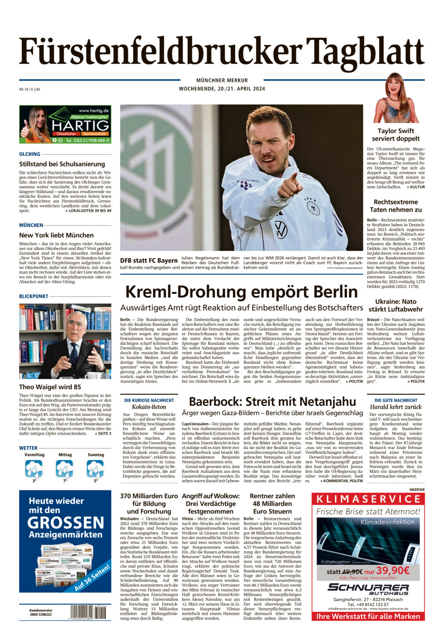 Fürstenfeldbrucker Tagblatt vom Samstag, 20.04.2024