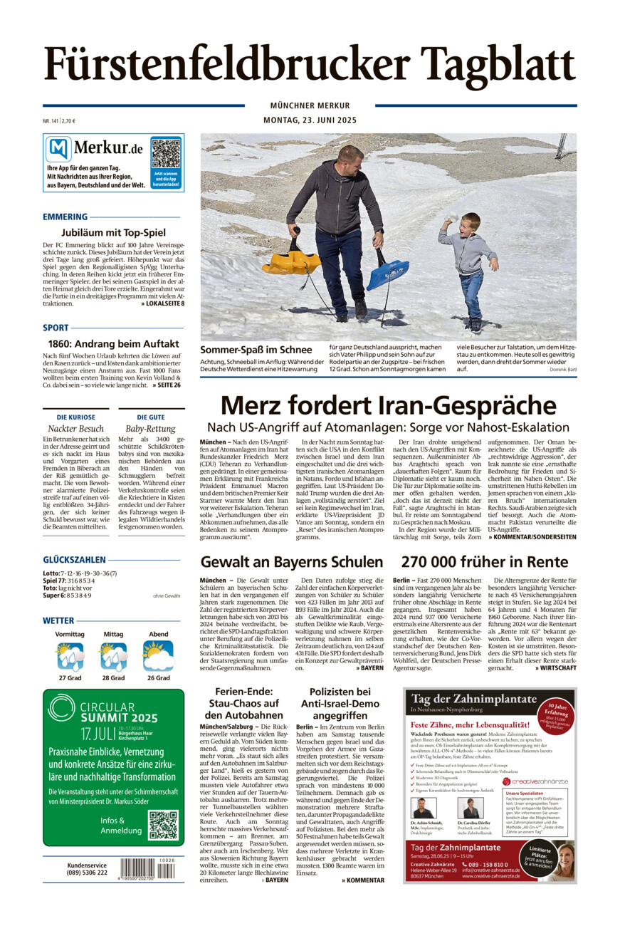 Fürstenfeldbrucker Tagblatt vom Montag, 23.06.2025