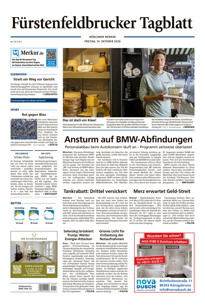 Fürstenfeldbrucker Tagblatt vom Freitag, 16.10.2026