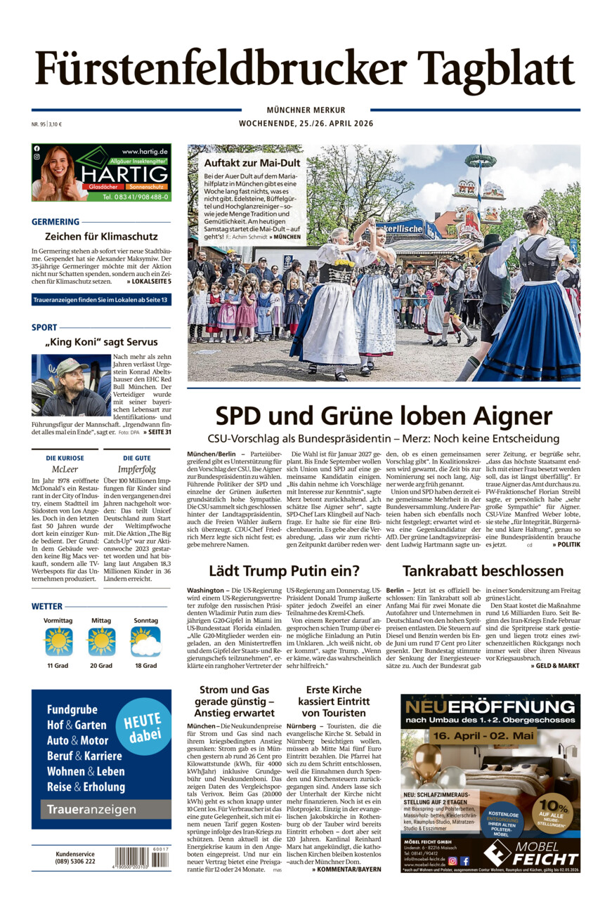 Fürstenfeldbrucker Tagblatt vom Samstag, 25.04.2026