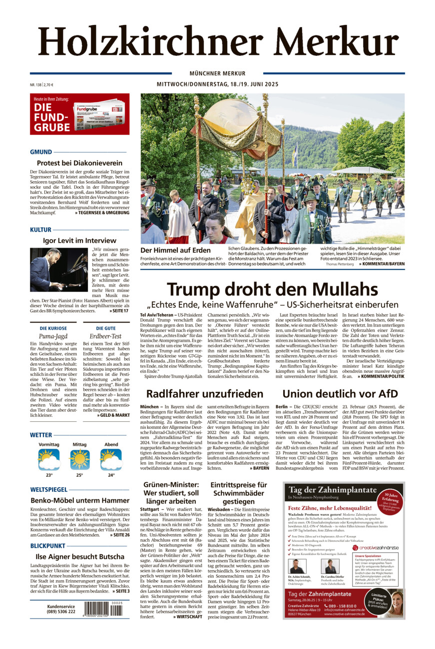 Holzkirchner Merkur vom Mittwoch, 18.06.2025