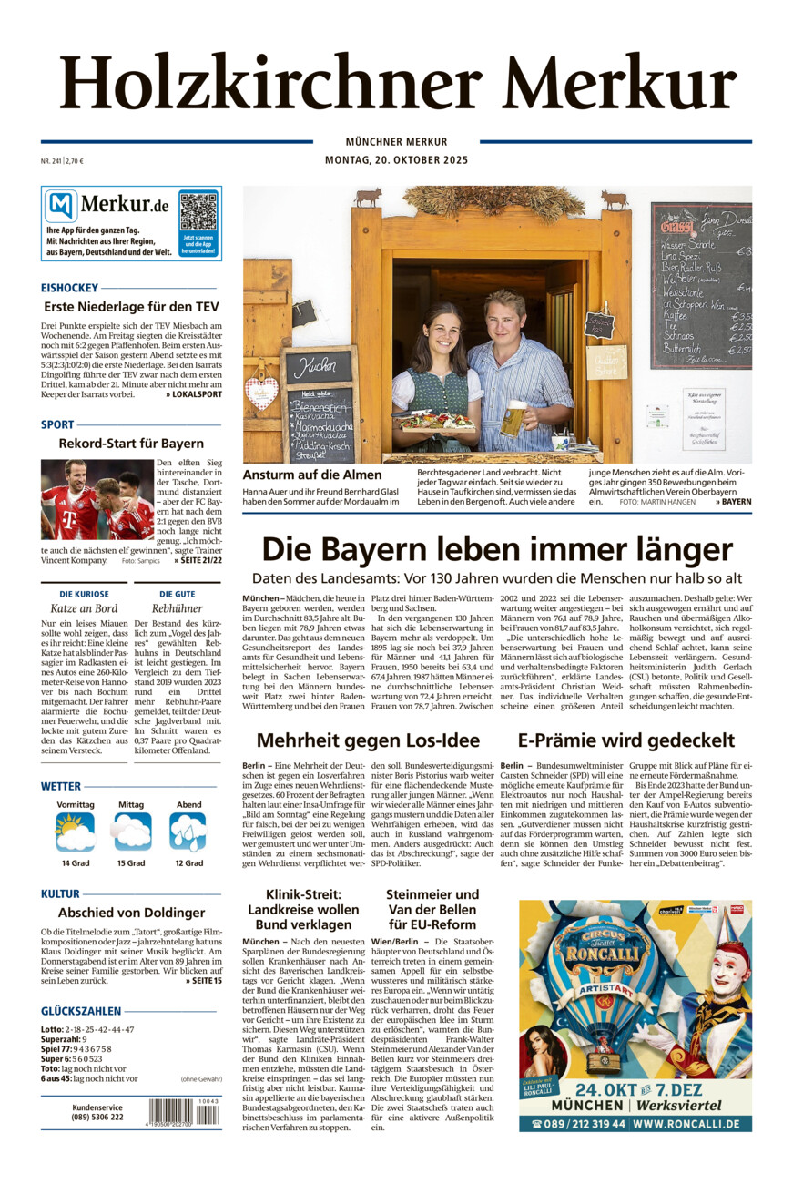 Holzkirchner Merkur vom Montag, 20.10.2025
