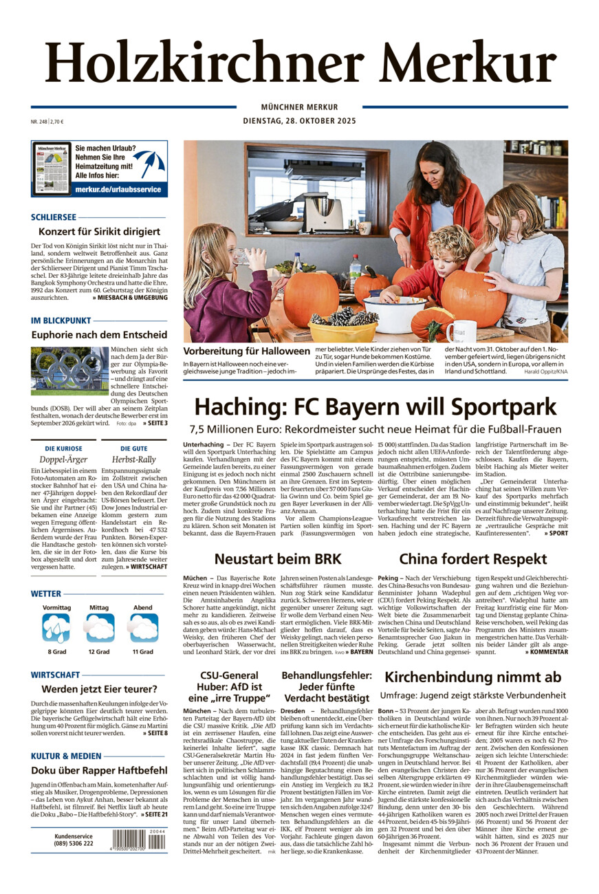 Holzkirchner Merkur vom Dienstag, 28.10.2025