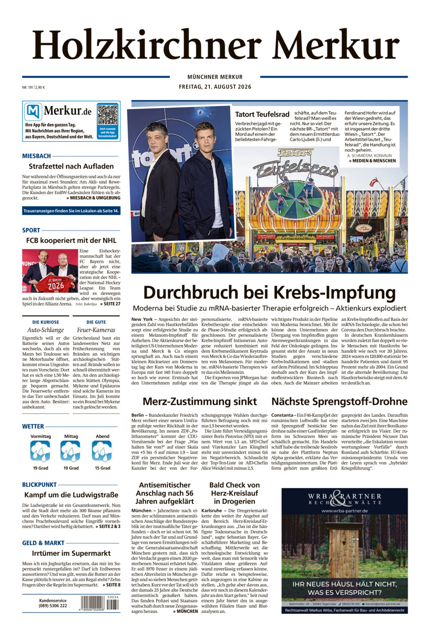 Holzkirchner Merkur vom Freitag, 21.08.2026