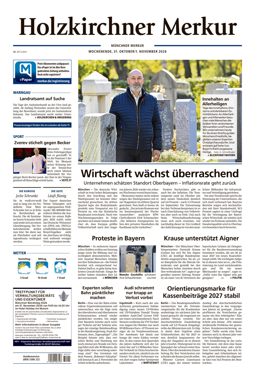 Holzkirchner Merkur vom Samstag, 31.10.2026