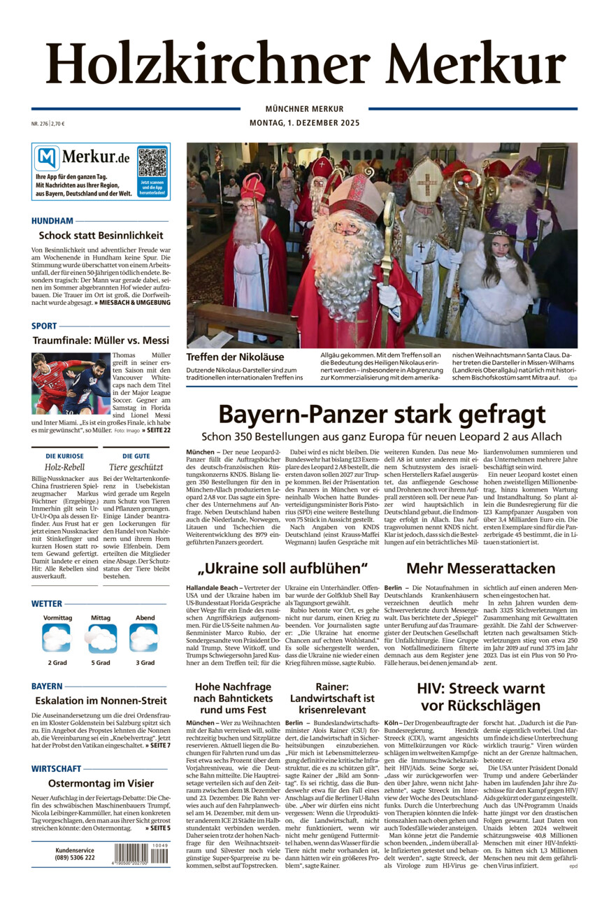 Holzkirchner Merkur vom Montag, 01.12.2025
