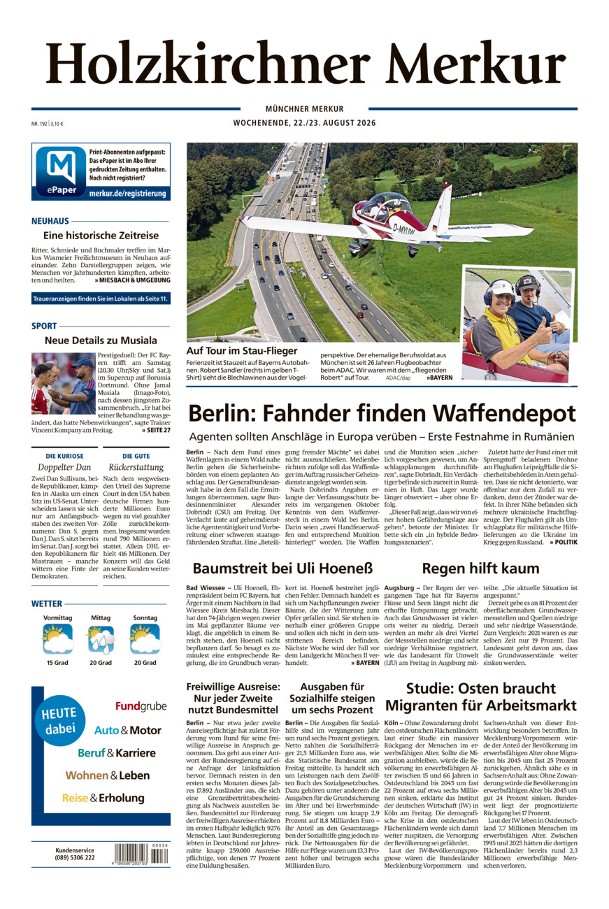 Holzkirchner Merkur vom Samstag, 22.08.2026