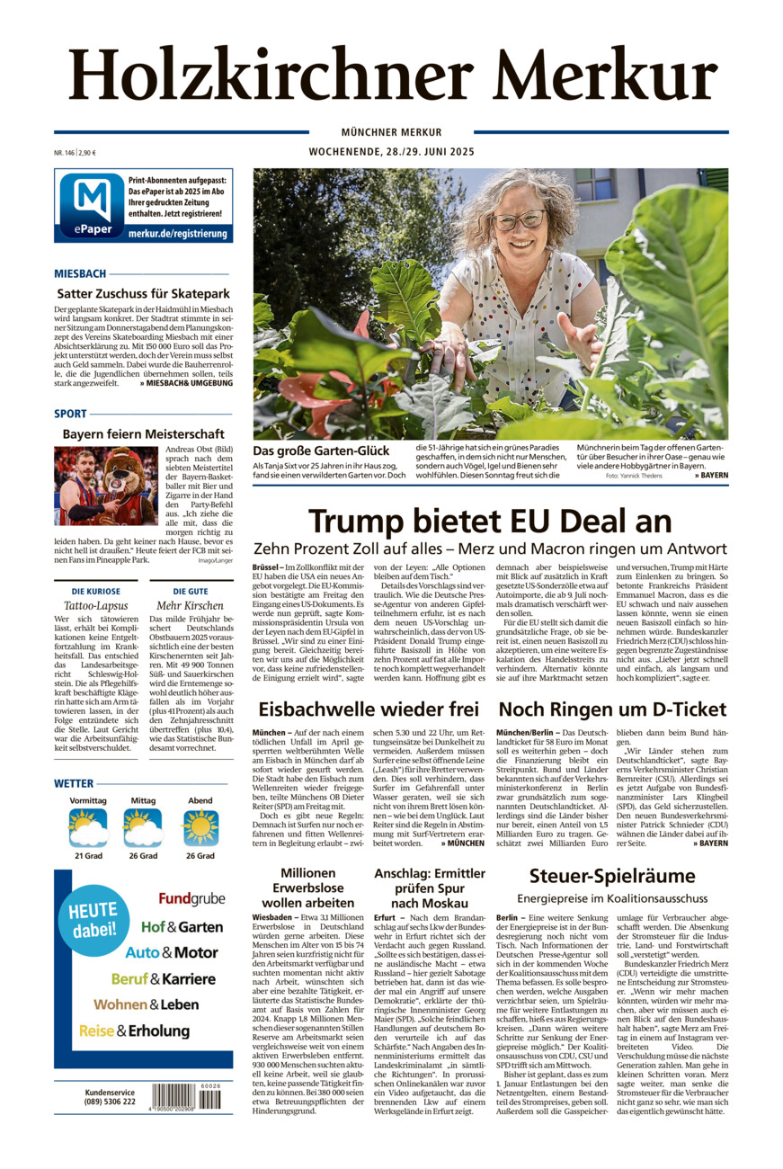 Holzkirchner Merkur vom Samstag, 28.06.2025