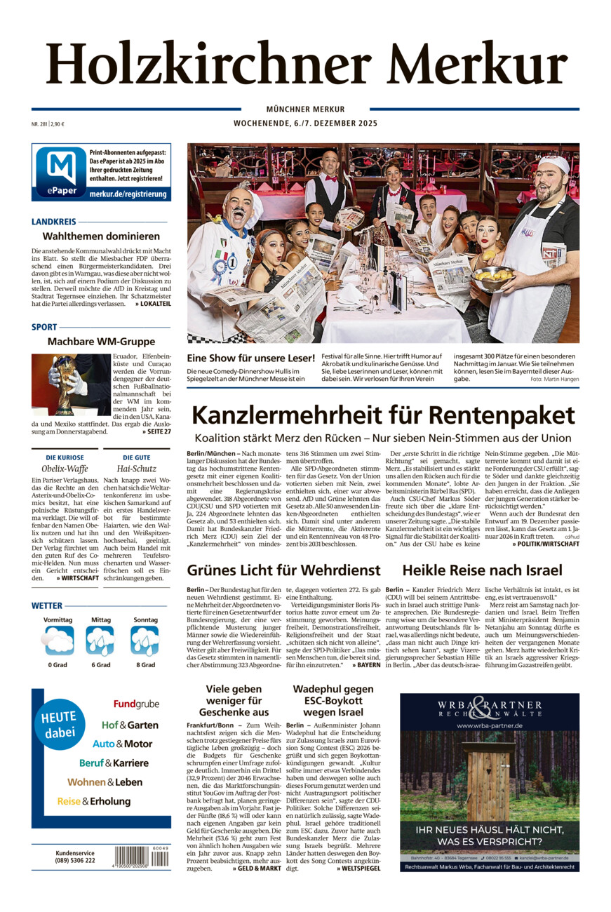 Holzkirchner Merkur vom Samstag, 06.12.2025