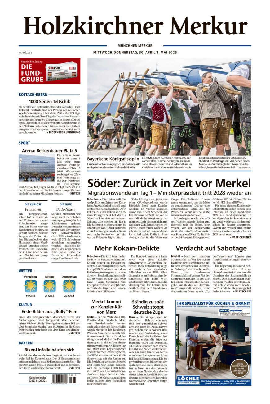 Holzkirchner Merkur vom Mittwoch, 30.04.2025