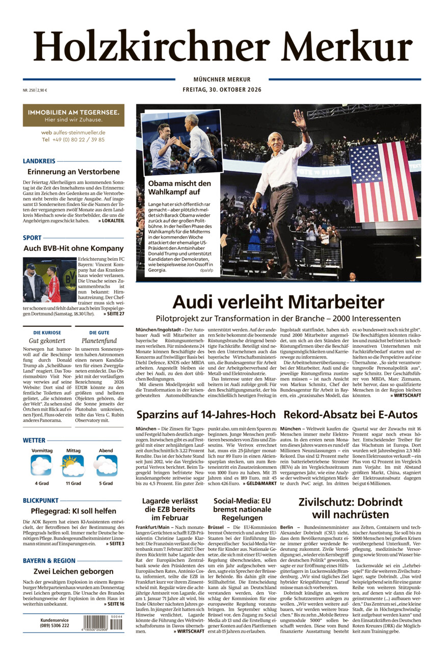 Holzkirchner Merkur vom Freitag, 30.10.2026