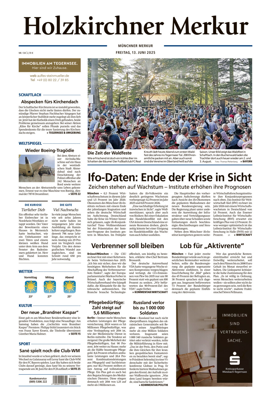 Holzkirchner Merkur vom Freitag, 13.06.2025
