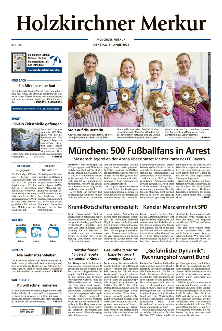 Holzkirchner Merkur vom Dienstag, 21.04.2026
