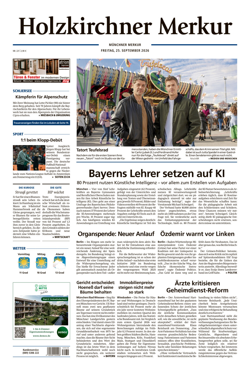 Holzkirchner Merkur vom Freitag, 25.09.2026