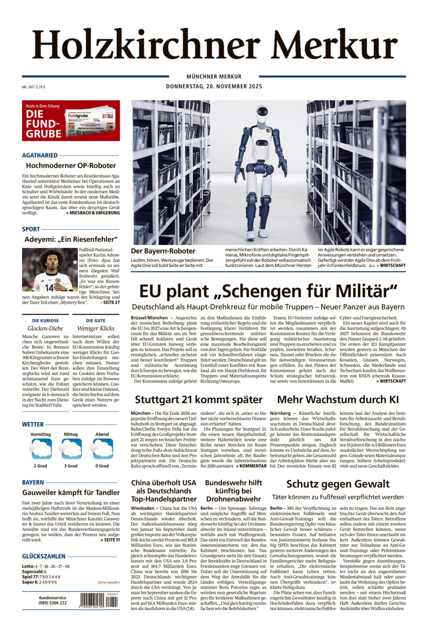 Holzkirchner Merkur vom Donnerstag, 20.11.2025