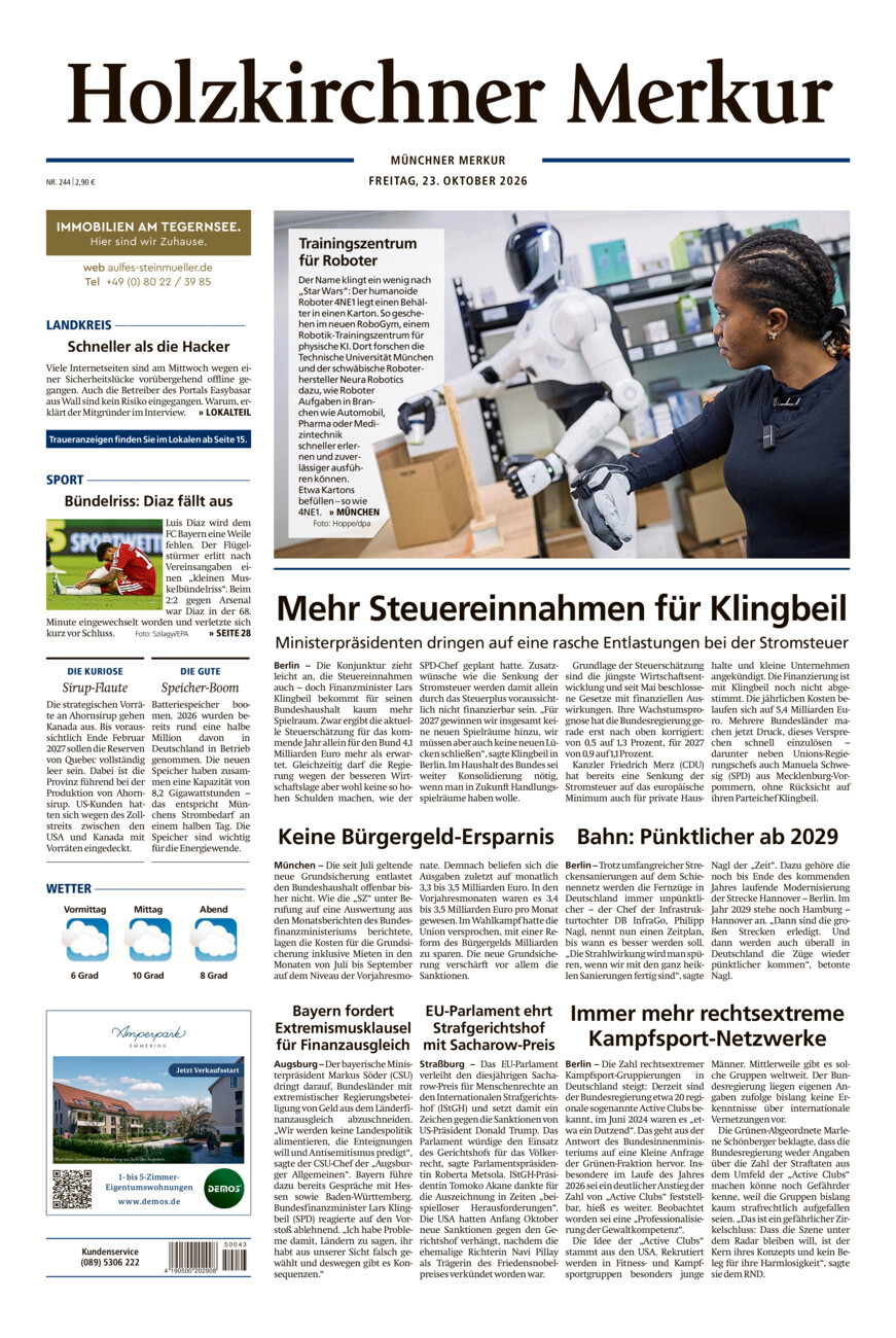Holzkirchner Merkur vom Freitag, 23.10.2026