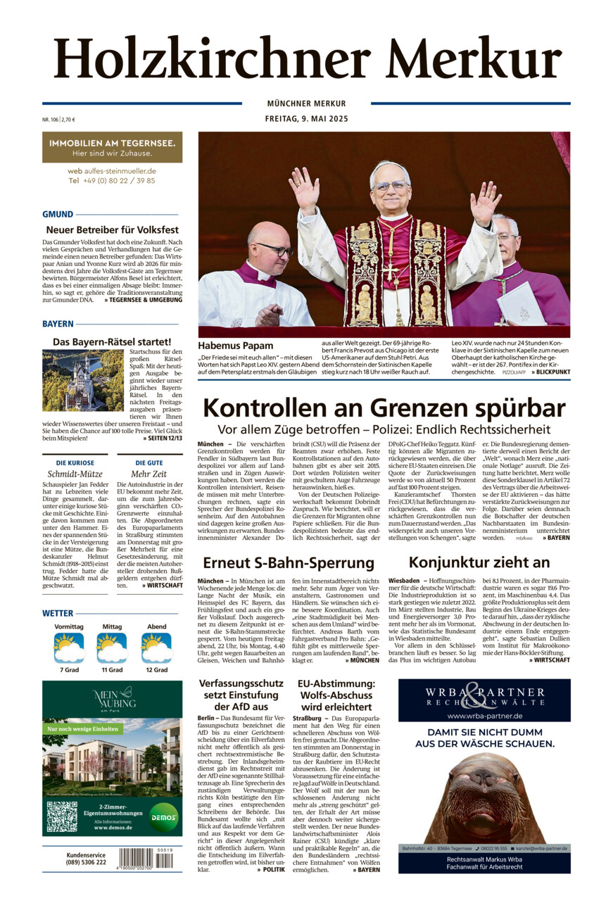 Holzkirchner Merkur vom Freitag, 09.05.2025