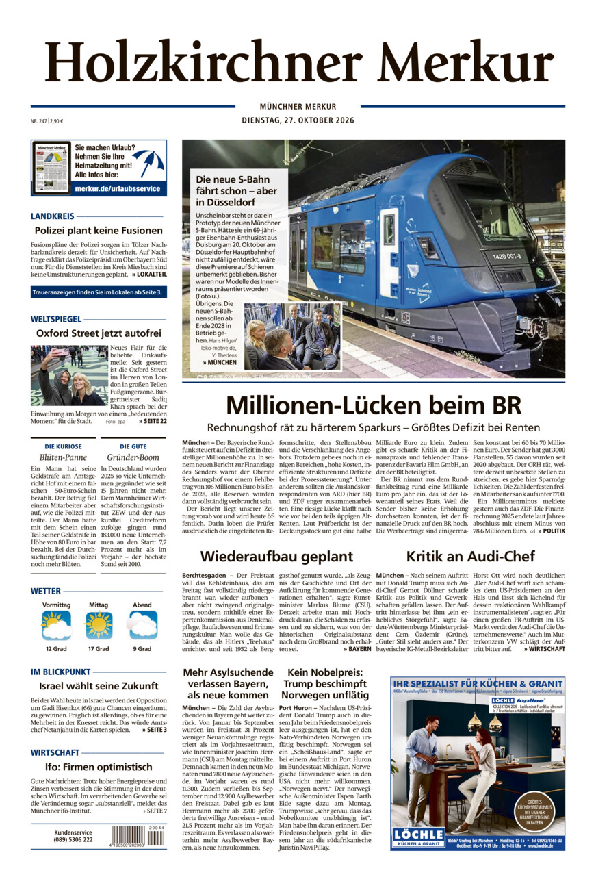 Holzkirchner Merkur vom Dienstag, 27.10.2026