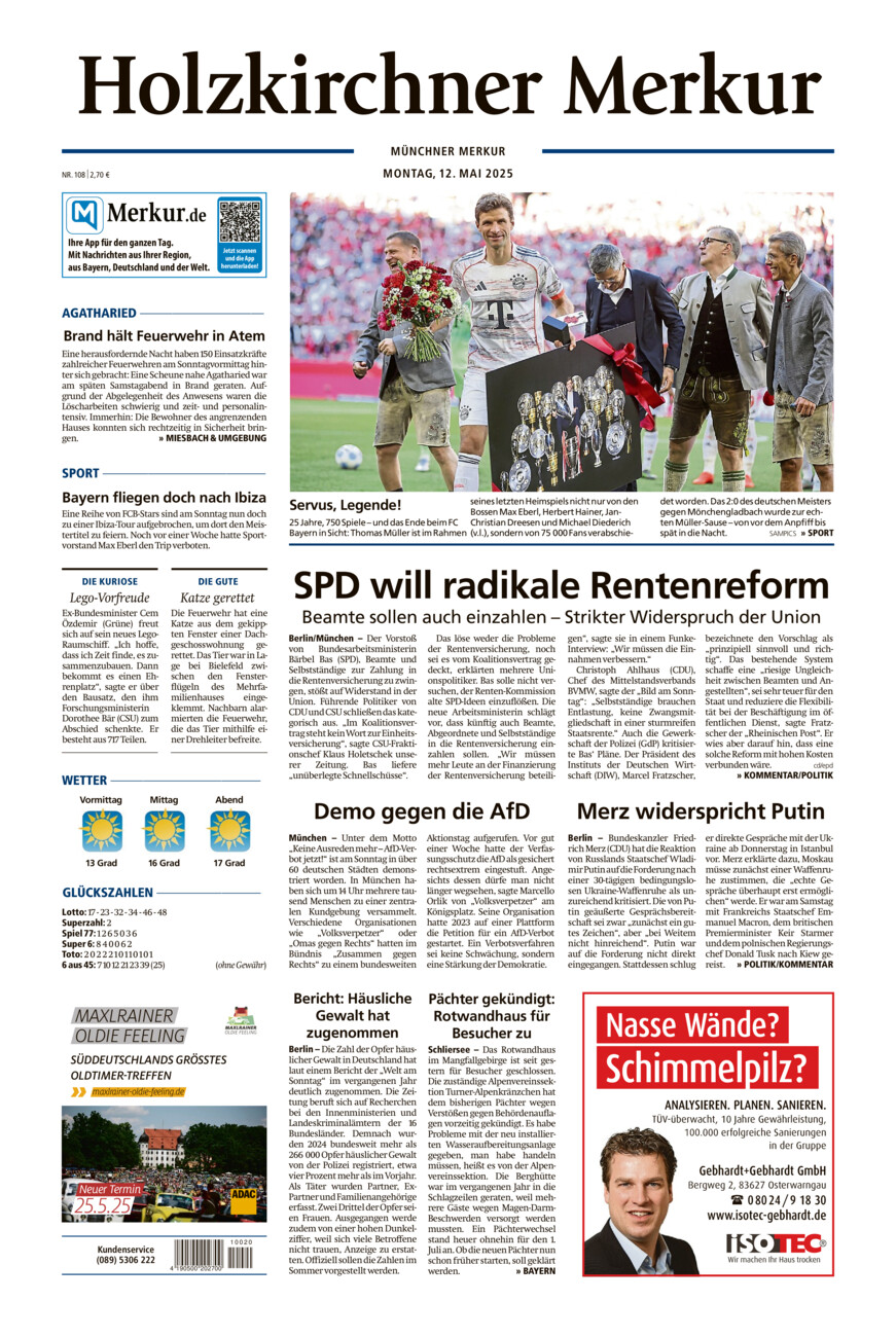 Holzkirchner Merkur vom Montag, 12.05.2025