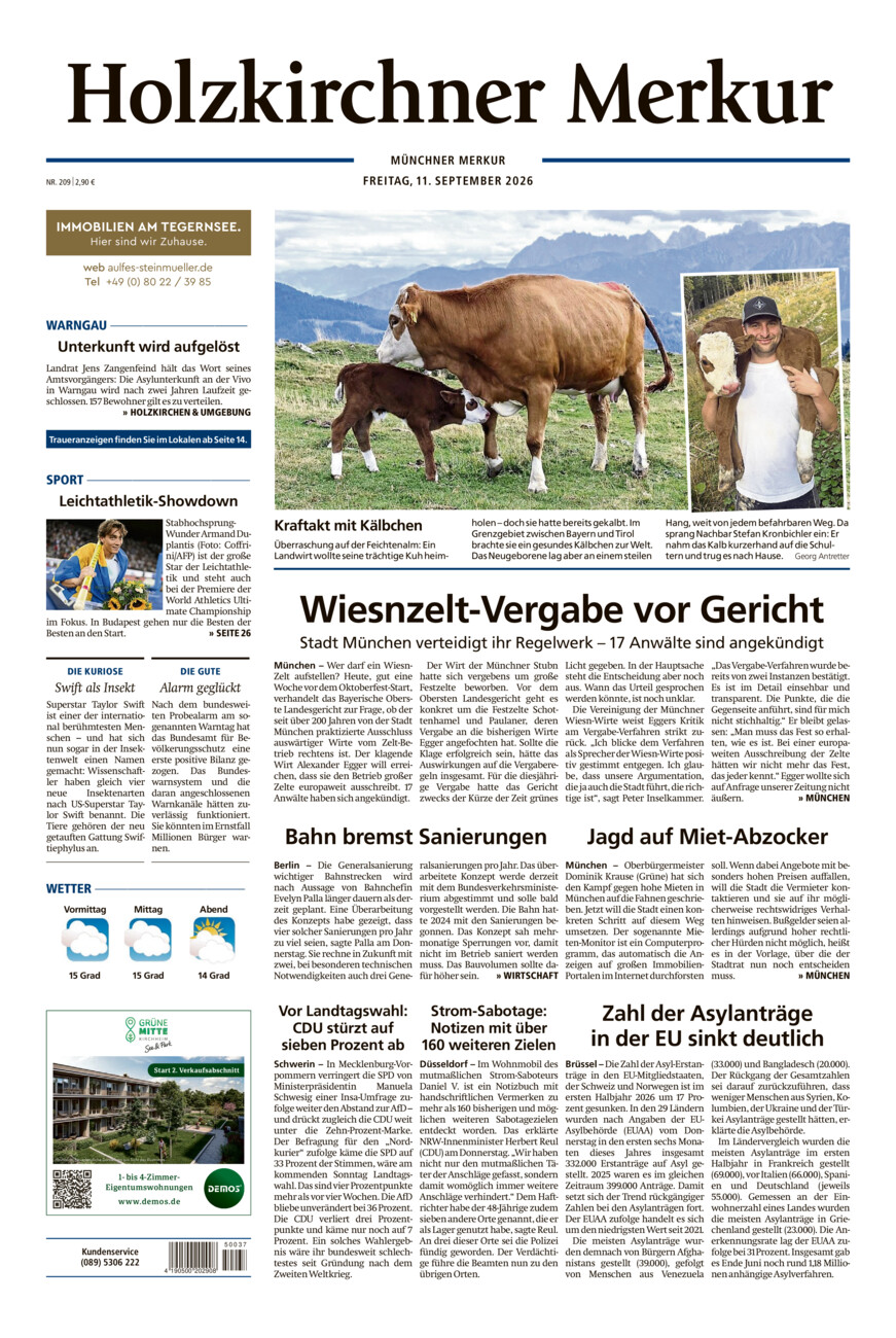 Holzkirchner Merkur vom Freitag, 11.09.2026