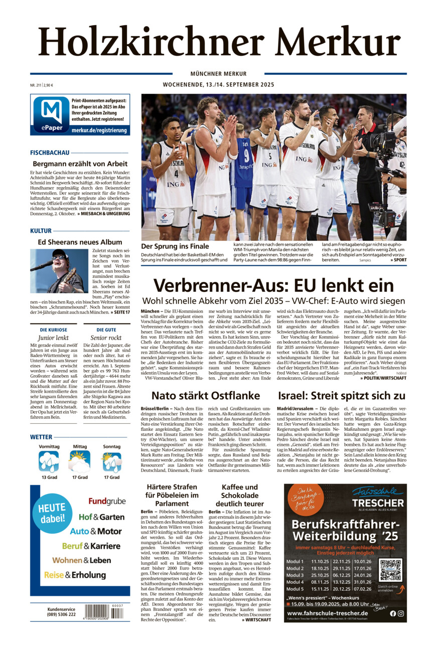 Holzkirchner Merkur vom Samstag, 13.09.2025