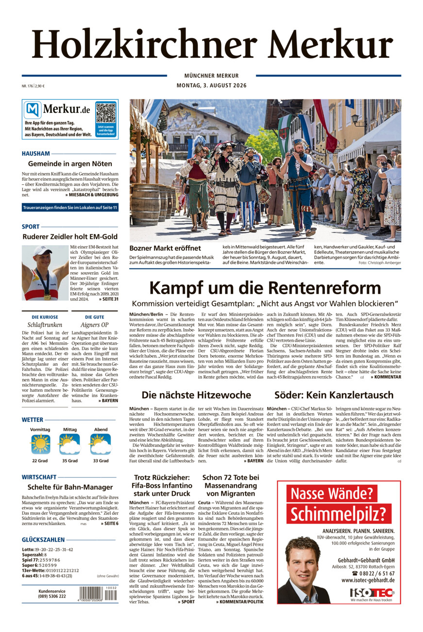 Holzkirchner Merkur vom Montag, 03.08.2026