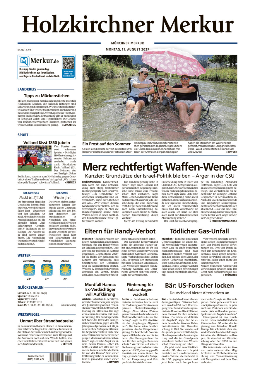 Holzkirchner Merkur vom Montag, 11.08.2025