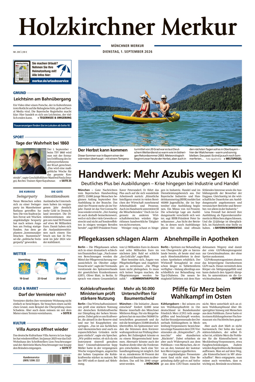 Holzkirchner Merkur vom Dienstag, 01.09.2026