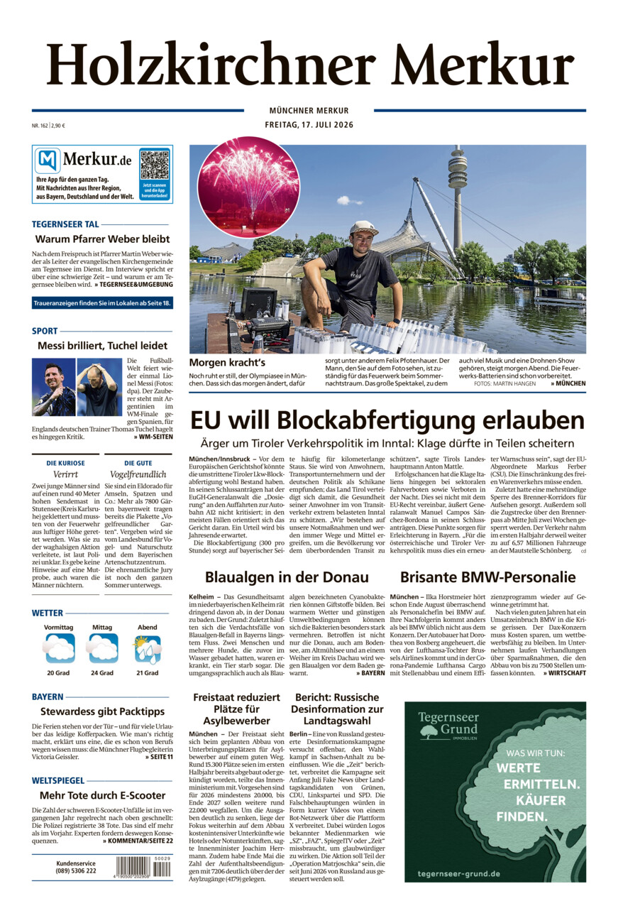 Holzkirchner Merkur vom Freitag, 17.07.2026